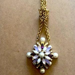 Gold and Purple flower necklace